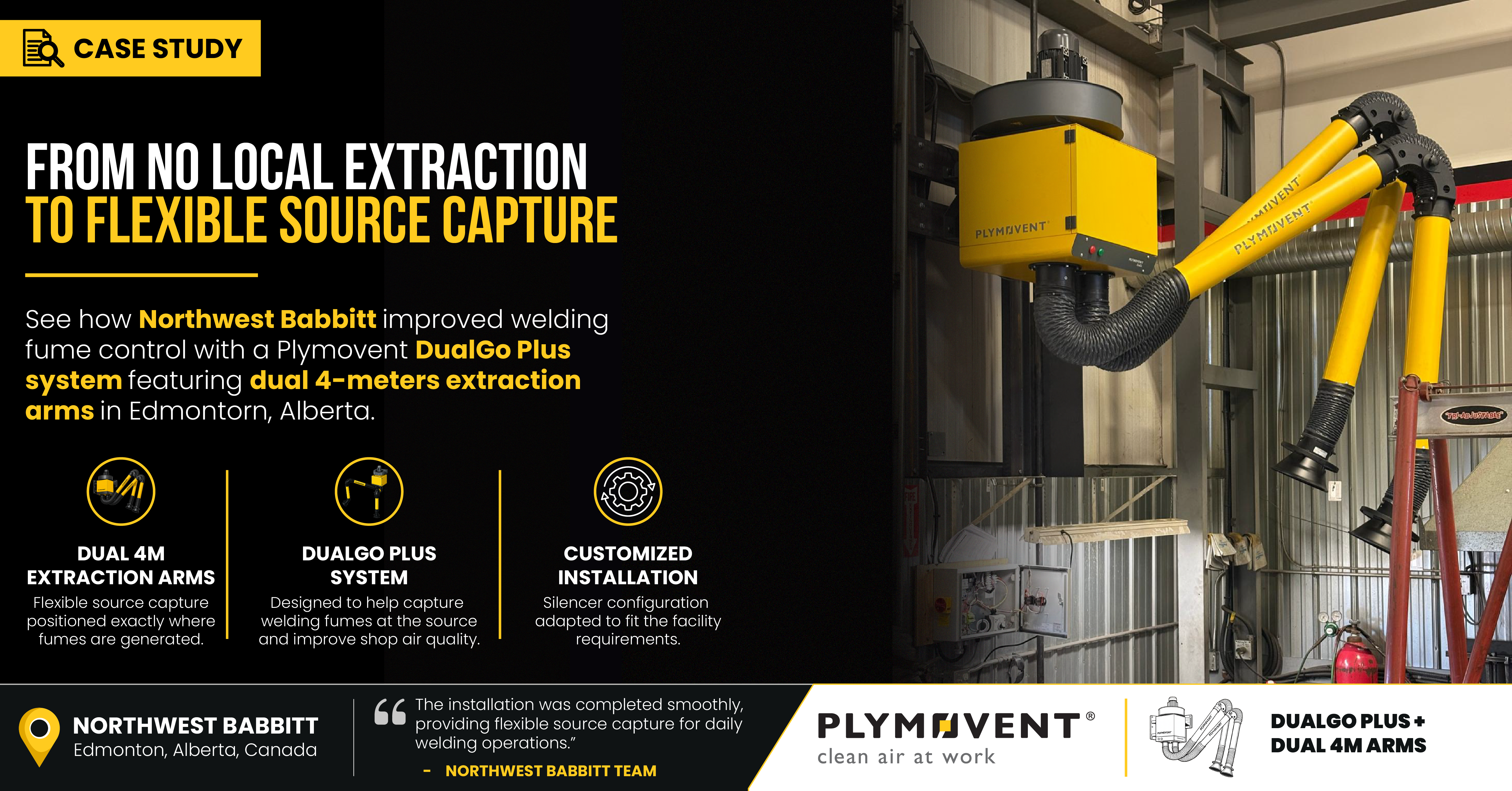 How Northwest Babbitt Improved Welding Fume Control with a DualGoPlus Extraction System
