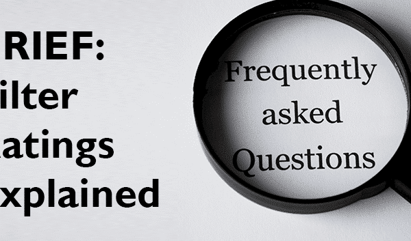 banner for the frequently asked question section relation to filter ratings