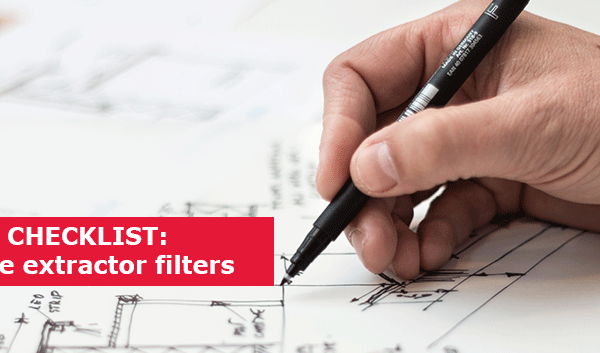 Banner for a checklist for fume extraction filters.