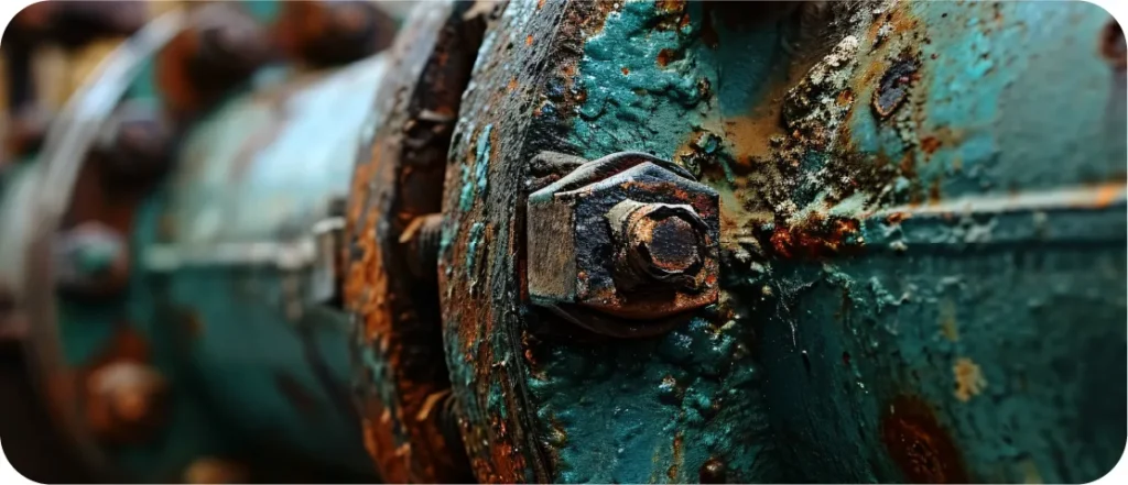 deteriorated image of a metallic equipment