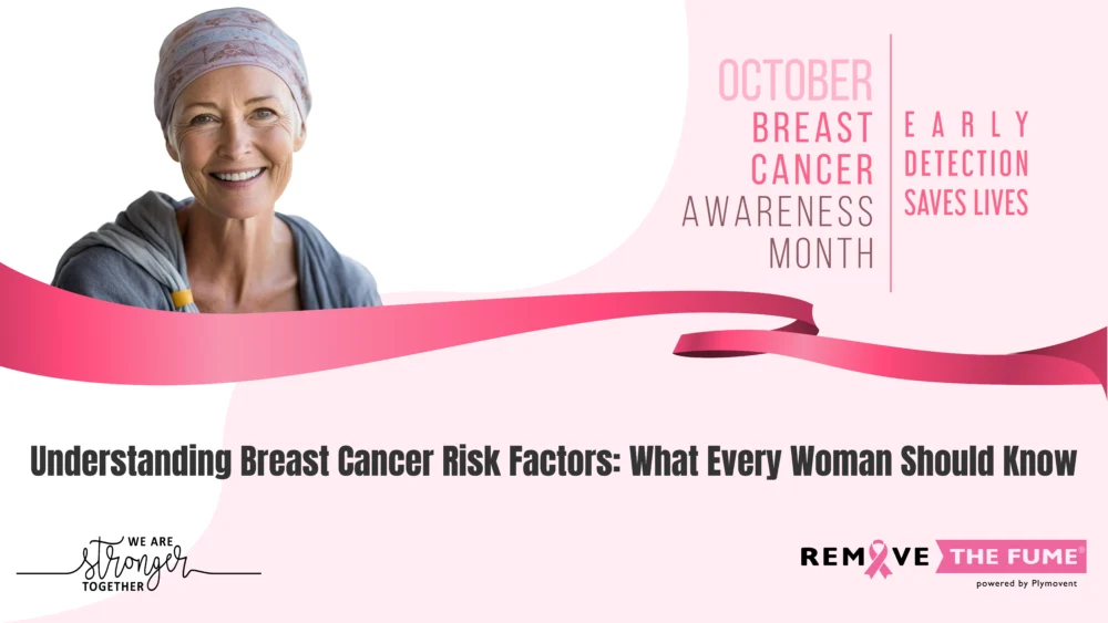 A website banner focusing towards breast cancer awareness with the text "October is breast cancer awareness month. Early detection saves lives"